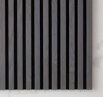 Rustic Gray Oak Slat Wall Panel. black RecoSilent (acoustic felt) -  WallRibbon
