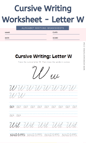 An alphabet is a group of letters that make up each of the sounds of a language. Cursive Writing Worksheet Letter W Alphabet Worksheets Worksheets Free