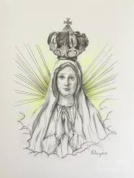 The sorrowful virgin mary gazes at the beholder, in this illustration by charles bosseron chambers. Virgin Mary With Crown Drawing By Rebecca Mike
