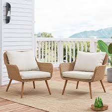 At wayfair, we carry a wide selection of patio furniture sets so you can choose from many different options for your home. George Oliver Macgregor Outdoor 2 Piece Seating Group With Cushions Reviews Wayfair In 2021 Outdoor Wicker Chairs Patio Chairs Outdoor Chairs