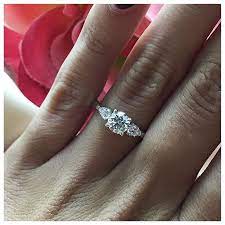 Pin For Later These 3 Stone Engagement Rings Have A Very Special Meaning Behind Them Wedding Rings Unique Three Stone Engagement Rings Wedding Rings Round