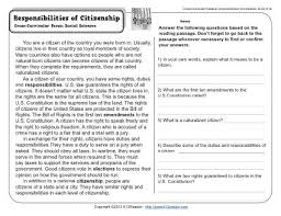 5 pages activity including study of vocabulary, questions while watching the video, a research question, fill in the blanks and answer key. Responsibilities Of Citizenship 4th Grade Reading Comprehension Worksheet