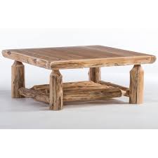 Cedar lake solid wood square log coffee table. Cedar Lake Solid Wood Square Log Coffee Table