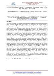 Specifies the mail session that camel should use for all mail interactions. Pdf Camels Model And Financial Performance Of Commercial Banks A Case Of I M Bank Ltd 2013 2017
