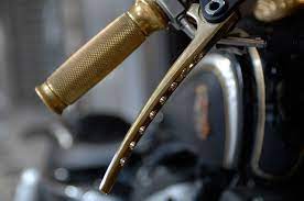 Todd S Brass Grips With Custom Machined Brass Lever The Brass Racer By Rough Cr Brass Cr Cust Harley Davidson Images Motorcycle Handlebar Bobber Bikes