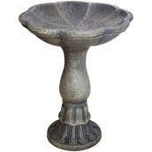 Tzssp birdbath ceramic bowl decor for bee bird bath outdoor garden vintage yard,blue with red flower. Bird Baths Outdoor Decor Rona