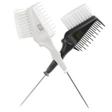 Salon Dyeing Hair Coloring Brush Stainless Steel Handle Hair Dye Comb In Different Length Teeth Professional Coloring T Hair Dye Brush Hair Color Styling Tools