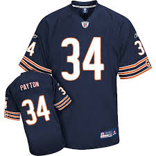 Hot 34 Authentic Walter Payton Navy Blue Reebok Nfl Home