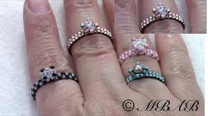 Follow this easy beading tutorial and make different colors of rings. 5 Easy Stackable Beaded Ring Tutorials By Mariel Beads And Beyond The Beading Gem S Journal