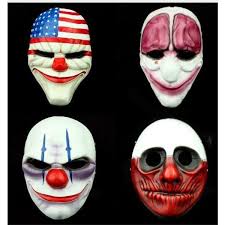 Payday 2 Cosplay Mask With 4 Versions Payday 2 Masks Masquerade Costumes Scary Clown Mask
