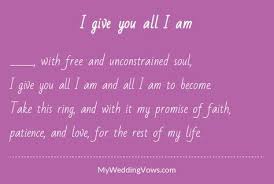  I Give You All I Am Ring Exchange Vows Wedding Wishes Quotes Romantic Wedding Vows