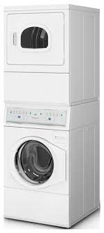 When you want all the benefits of the highest performing and most durable washer and dryer, but only have a fraction of the floor space, speed queen (r) stacked washer/dryers are the answer. Atge9agp113tw01 Speed Queen Gas Stacked Washer Dryer White Oliver Dyer S Appliance