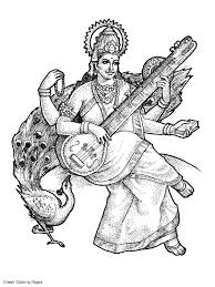 Saraswati Colouring Pages Saraswati Painting Coloring Pages Saraswati Goddess