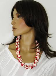 Red & Cream Jackie Brazil Necklace
