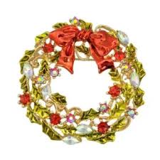 christmas wreath brooch