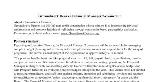 Financial risk manager job description example. Groundwork Denver Financial Manager Job Description Pdf Docdroid