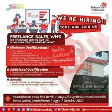 Biaya masuk smk telkom bandung 2020. Lowongan Kerja Freelance Sales Wms Di Wilayah Telkom Bandung Barat Oktober 2020 Info Loker Bandung 2021
