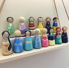 Disney Princess Peg Dolls Very Cute Wood Peg Dolls Peg Dolls Clothespin Dolls