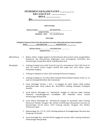 Surat keputusan kepala desa rajawetan kec. Contoh Surat Keputusan Linmas Desa Buletinhangat