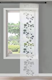 Moderner Fl Chenvorhang Schiebegardine Leaf Aus Hochwertigem Ausbrenner Stoff Mit Klettband 245x60 Hxb Wei 85610 A Flachenvorhang Vorhange Schiebegardine