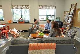 Add a festive touch in the employee break room to celebrate the holidays. Supply List Surprise Teachers Lounge Makeover Teachers Lounge Makeover Lounge Room Design Teachers Lounge