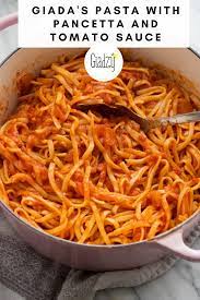 Pasta With Pancetta And Tomato Sauce Pasta All Amatriciana Giadzy Recipe Pancetta Pasta Giada Recipes Pasta Dishes