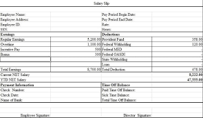 Salary Slip Format In Excel Salary Payroll Template Slip