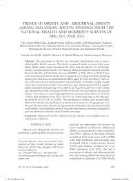 In malaysia, ncds were estimated to account for 74% of all deaths in 2016.2 the prevalence of obesity increased from 4.4% in 1996 to 12.3 prevalence of hypertension among malay adolescents, putrajaya, secondary schools, malaysia, 2010. Pdf Trends In Obesity And Abdominal Obesity Among Malaysian Adults 2018
