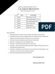 Format deskripsi tugas harian musyrif asrama pondok pesantren. Jadwal Piket Harian Guru Pdf