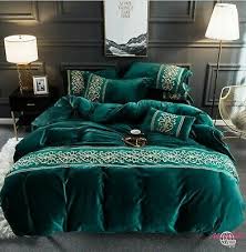 Velvet Fleece Soft Warm Elegant Embroidered Duvet Cover Bedding Set Queen King Ebay Duvet Cover Sets Embroidered Duvet Cover Embroidered Bedding