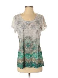 Dressbarn Short Sleeve Blouse Ivory Paisley Tops Used Size Medium In 2020 Short Sleeve Blouse Blouse Fashion