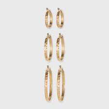 Maybe you would like to learn more about one of these? Textured Multi Click Top In Worn Gold Hoop Stud Earring Set 3pc Universal Thread Gold Target