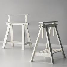 Finnvard Trestle With Shelf White 27 1 2x28 36 5 8 Ikea In 2020 Ikea Ikea Solid Wood Shelves
