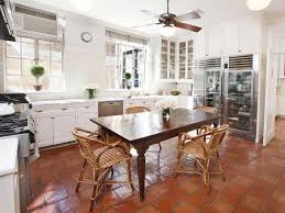 White Cabinets With Terracotta Tile White Kitchen With Terracotta Floor My Dream House Pinte Eclectic Kitchen Design Trendy Kitchen Tile Eclectic Kitchen