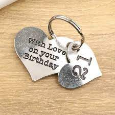 21st Birthday Gift Personalised Heart Keyring In Pewter Personalised Gifts For Friends Personalized Birthday Gifts Birthday Gifts For Boyfriend