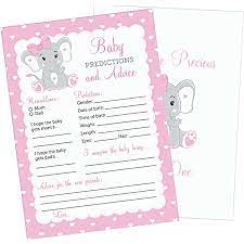 Los mejores carritos de bebé en 2021. Amazon Com Elefante Rosa Para Baby Shower Juegos Para Nina Baby Shower Wishes Y Tarjetas De Consejos Bonito Juego De Fiesta De Ducha 25 Unidades Kitchen Dining