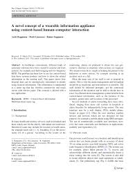 Start studying eap(writing a concept paper). Pdf A Novel Concept Of A Wearable Information Appliance Using Context Based Human Computer Interaction