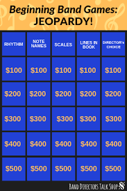 There are many online music games for elementary students. Teaching Beginning Band With Games Jeopardy Band Directors Talk Shop