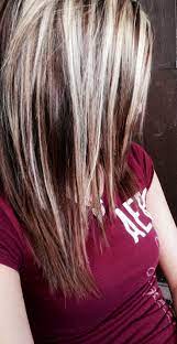 Image Result For Medium Length Layered Haircut With Chunky Highlights Hair Styles Platinum Blonde Highlights Brown Blonde Hair