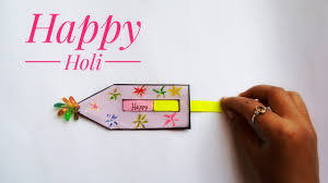 Holi wishes images happy holi images happy holi wishes festivals of india indian festivals holi poster birthday banner design holi photo holi festival of colours. Happy Holi Greeting Card Diy Card With Pichkari Gretting Card Idea By Aashus Art