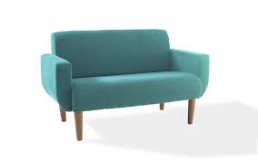 Sofa 2 Lugares Azul Turquesa Para Sala Lirio 140x76x83cm Verniz Amendoa Compre Na Idea Store Sofa Para Sala Pequena Sofa Pequeno Sofas Modernos