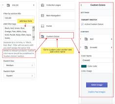 Adding color swatches to your shopify store's collection page. Collection Page How To Set Product Filters Adorn Themes