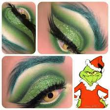 Pin By Madison Hall On Grinch Stole Christmas Christmas Eye Makeup Christmas Makeup Look Christmas Makeup