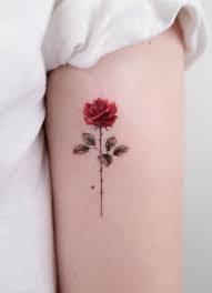 Memorial tattoo for a beloved one. 80 Stunning Red Rose Tattoo Ideas