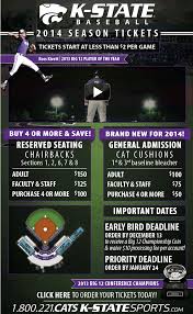 Kansas State Season Ticket Sales For Baseball Including Promotional Video And Early Bird Incentives Season Ticket College Athletics Ticket Sales