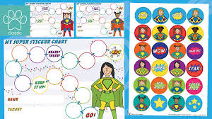 Teachers Pet Superhero Sticker Charts And Stickers Girls