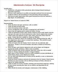 Professionals working in this occupation are often assigned a manager or other employee of responsibility. Free 9 Sample Administrator Job Descriptions In Pdf Ms Word
