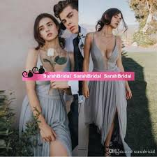 2019 Sexy V Neck Bridesmaid Dresses Chiffon Sleeveless Cheap Formal Wedding Guest Wear Plus Size Custom Made A Line Maid Of Honor Gown