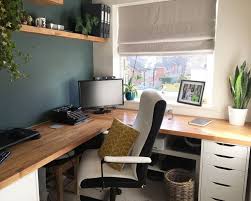 Our New Home Office Oak Worktop Ikea Alex Drawers And Farrow Ball Inchyra Fe In 2020 Modernes Homeoffice Buro Zimmer Ikea Alex Schreibtisch
