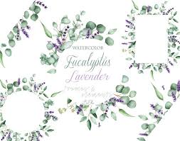 Download Wedding Greenery Digital Watercolor Greenery Lavender Flowers Clip Art Set Clip Art Art Collectibles Kromasol Com